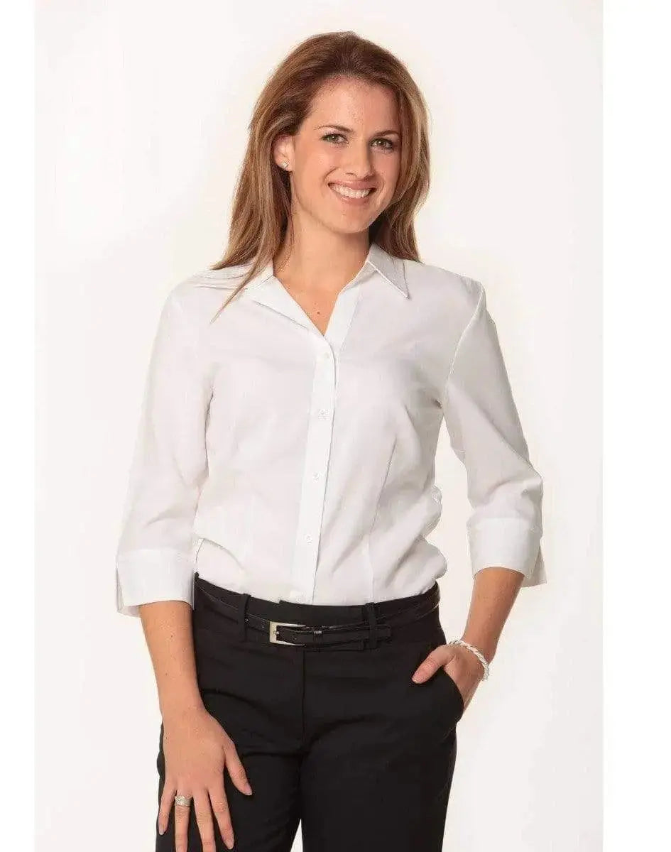 BENCHMARK Women's CoolDry 3/4 Sleeve Shirt M8600Q Corporate Wear Benchmark White 6